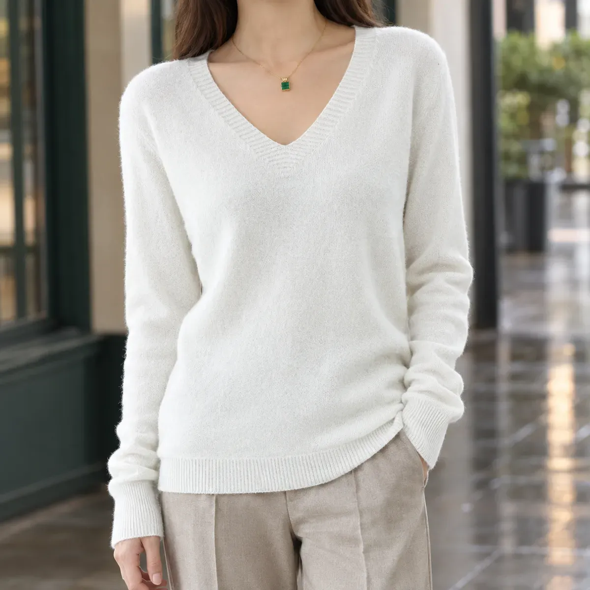 Leocadia-Marie V-Neck Sweater — gallery photograph 1
